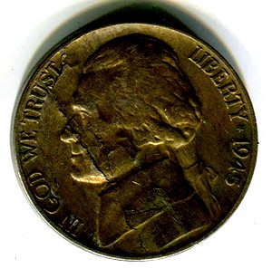 USA 5 Cents 1945 ΜΕ ΣΦΑΛΜΑ ΜΗΤΡΑΣ