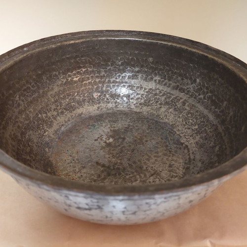 Antique copper pot used with engraved year 1956