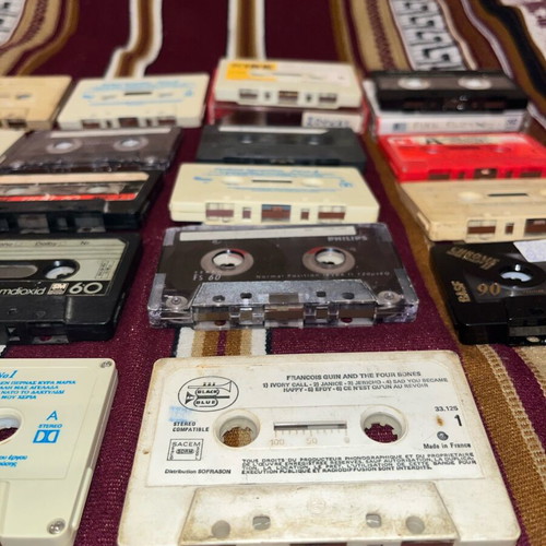 Collection of 18 used vintage cassette tapes with Pink Floyd and Chrome (Type II)