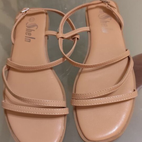 Shein beige flat sandals size 39 like new with soft sole