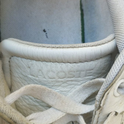 Lacoste leather unisex sneakers used, size 40, white