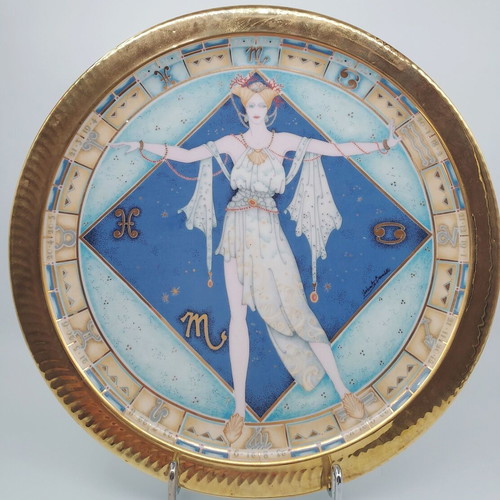 Art Deco ιταλικά πιάτα Ζώδια με 22Ct χρυσό, σαν καινούργια