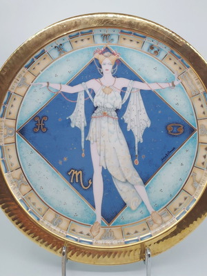 Art Deco ιταλικά πιάτα Ζώδια με 22Ct χρυσό, σαν καινούργια