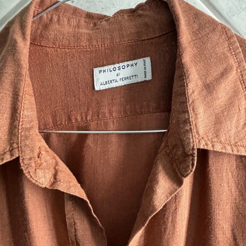 Linen shirt Philosophy by Alberta Ferretti M terracotta like new