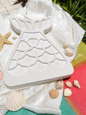 Plaster mermaid tails for painting, 26 cm, new