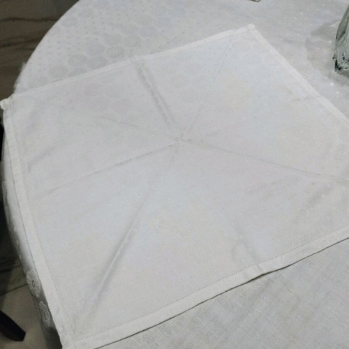 Vintage 13-piece dining set made of genuine linen damask like new