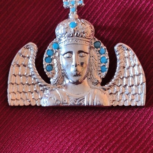 Silver amulet unused with Archangel Michael Mandamadou