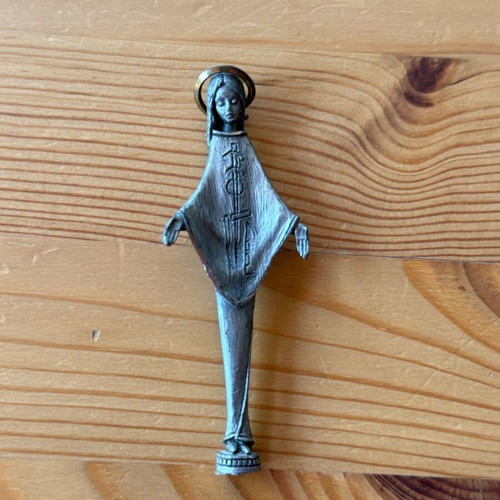 Metal Virgin Mary figurine used, modern design