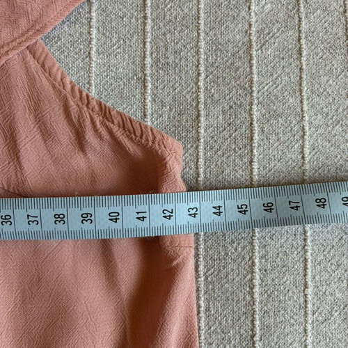 Blush pink frill neck viscose blouse top Vero Moda size S used