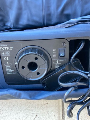 Intex single inflatable mattress like new with built-in electric pump