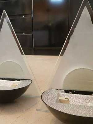Design φωτιστικά τοίχου μεταχειρισμένα, πακέτο 2, δεκαετίας 80, μαύρα