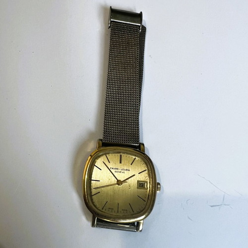 Favre Leuba Geneve wristwatch refurbished, gold and silver