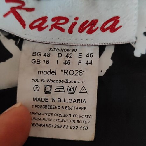 Sleeveless Karina Dress like new, abstract black white blue print, size 42