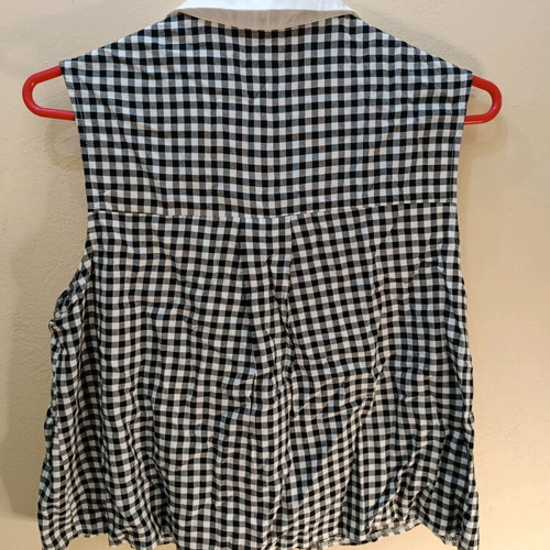 Bershka Sleeveless Gingham Shirt Like New, Cropped Style Medium