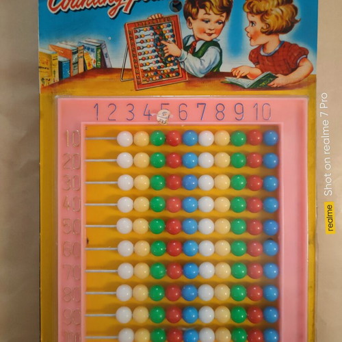 Counting Frame 100 Beads from the '80s new, 4 colors