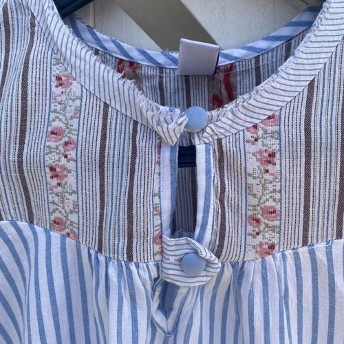 Zara top like new, mixed fabrics, striped bottom, size 164 cm