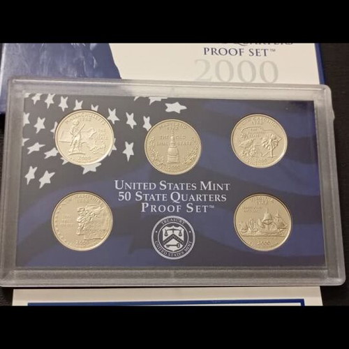Proof Set 50 State Quarters 2000 USA new