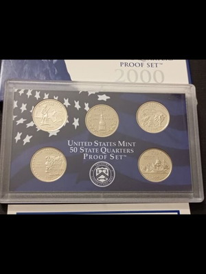 Proof Set 50 State Quarters 2000 USA new
