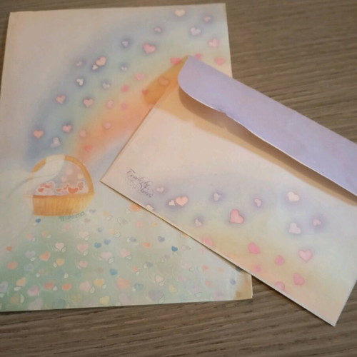 Correspondence used, medium size, 1 envelope and 1 sheet