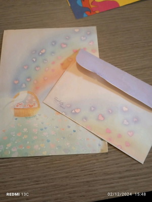 Correspondence used, medium size, 1 envelope and 1 sheet