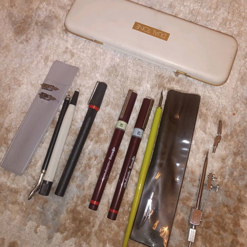 Rapidograph pens and other used items