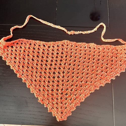 Handmade Crochet Bandana Beige and Orange