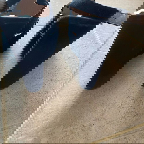 Πλατφόρμες μεταχειρισμένες, μαύρες καστόρινες, μέγεθος 38, 11 εκ.