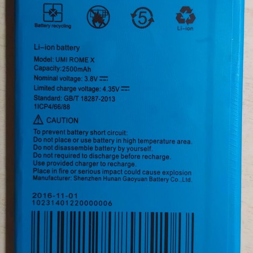 Umi Rome X battery used
