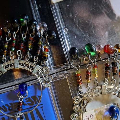 Boho style earrings like new, multicolored