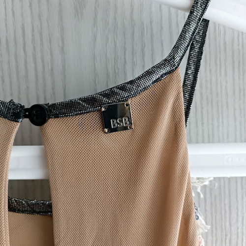 BSB Maxi Occasional Dress like new, beige and pink with fringes