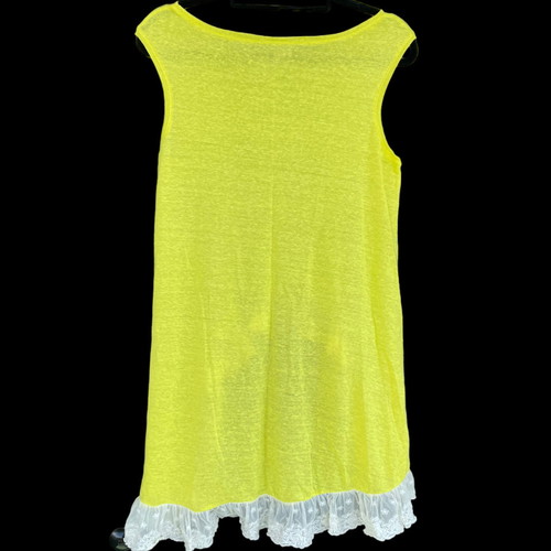 Brigitte tunic used, bright yellow with white lace, one size