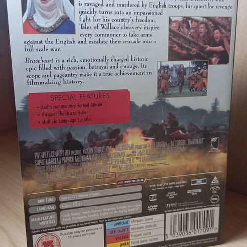 Braveheart DVD with English subtitles