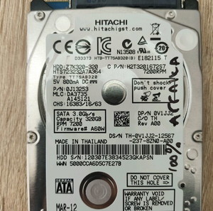 Hitachi 2.5" HDD 320GB SATA