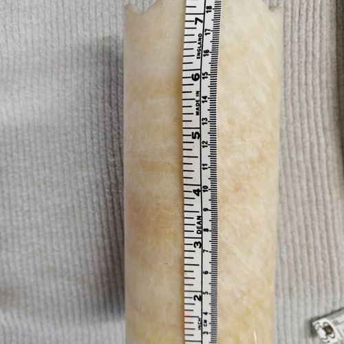 Set of 3 natural onyx alabaster cylinders