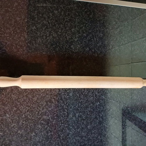 Wooden rolling pin with cylindrical handles new