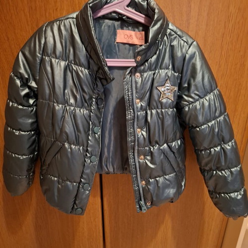 Ovs Fashion children's jacket used, petrol metallic color, size 3-4 years