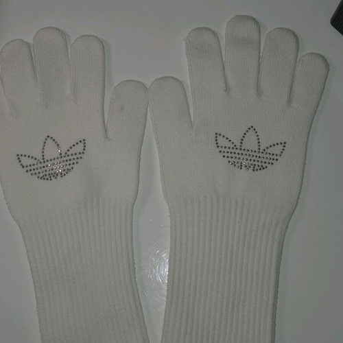 Adidas white gloves like new, medium size