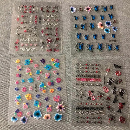 3D Nail Stickers New Pack of 4 Pieces