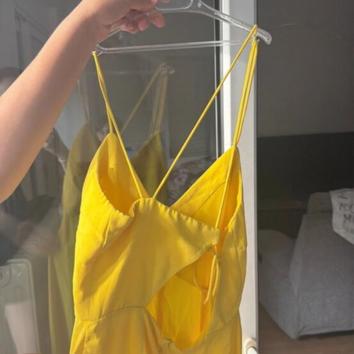 Mango yellow jumpsuit Small new without tag