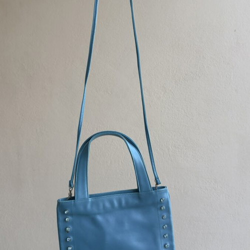 Versace women's summer handbag turquoise with crystals like new