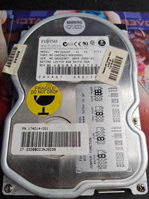 Fujitsu MPF3102AT IDE hard drive used, Compaq OEM 6.4GB
