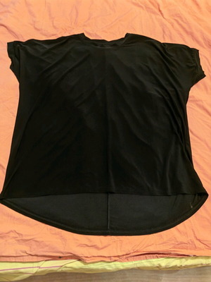Women's short-sleeve black blouse like new, size L/XL