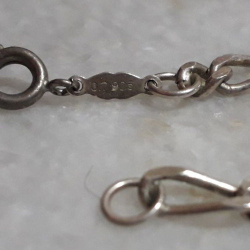 Silver bracelet used with coral vintage chain