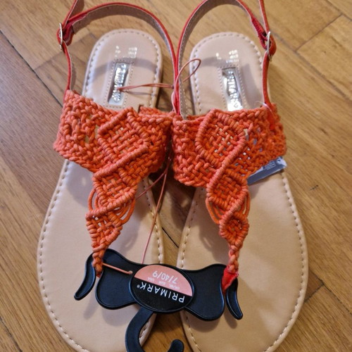 Primark knitted sandals red, new, size 40