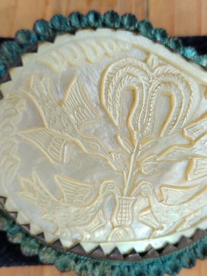 Authentic Bulgarian Pafti used, with sacan and mother-of-pearl