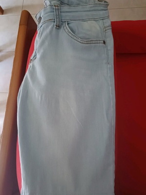 Women's elastic denim bermuda shorts used, size 30, light color