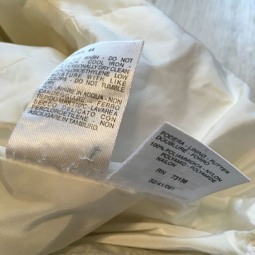 S Max Mara white cotton zip-up hooded coat IT44