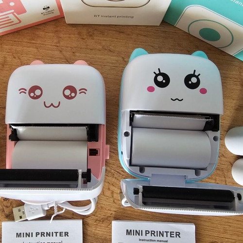 Mini Portable Thermal Printer Fun Print New with 5 Paper Rolls