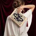 Queen of Hearts Playing Card Fabric Clutch Bag
