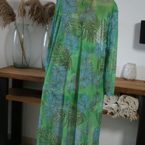 Beachwear bikini with kimono new, tropical green pattern